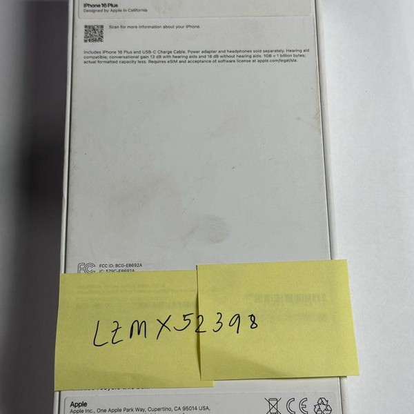 Apple iPhone 16 Plus - T-Mobile, 128 GB, Black, A3082