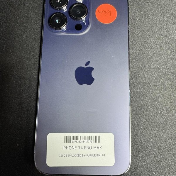 Apple iPhone 14 Pro Max - Unlocked, 128 GB, Purple, A2651