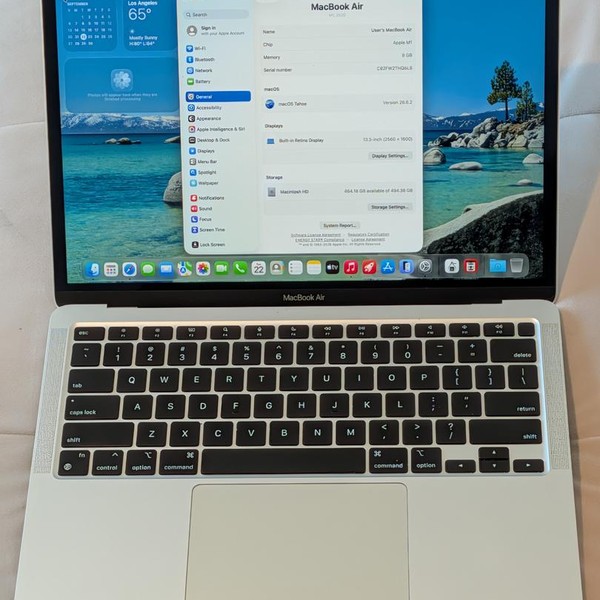 MacBook Air 2020 - 13 inch - 512 GB, Silver, 8 GB, Apple M1