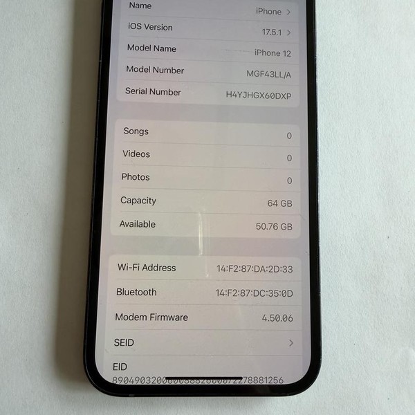 Apple iPhone 12 - Unlocked, 64 GB, Black, A2172