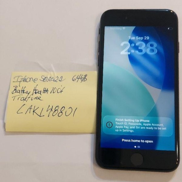 Apple iPhone SE 3rd Gen 2022 - TracFone, 64 GB, Midnight, A2595