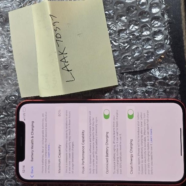 Apple iPhone 12 - Unlocked, Red, 64 GB, A2172