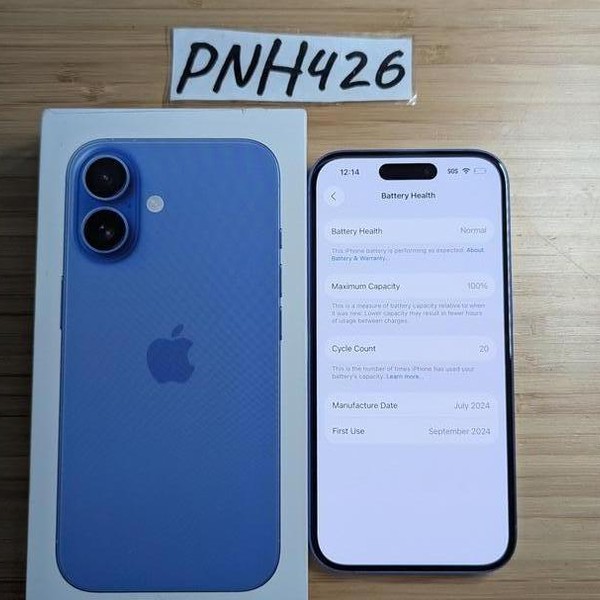 Apple iPhone 16 - AT&T, 128 GB, Ultramarine, A3081