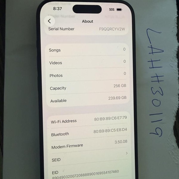 Apple iPhone 15 Pro - AT&T, 256 GB, Black, A2848