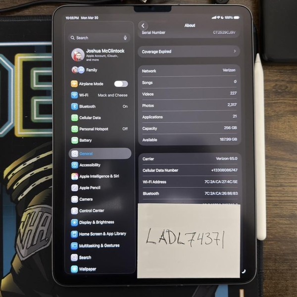 Apple iPad Pro 11 inch 3rd Gen 2021 - Unlocked, 256 GB, Gray