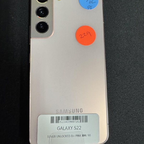 Samsung Galaxy S22 - Unlocked, 128 GB, Rose Gold, 8 GB, SM-S901U1