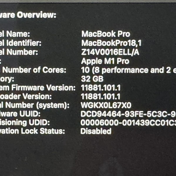 MacBook Pro 2021 - 16 inch - Apple M1 Pro 10-core, Gray, 512 GB, 32 GB