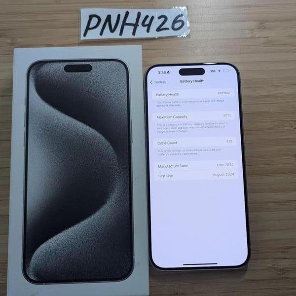 Apple iPhone 15 Pro Max - Unlocked, 256 GB, White, A2849