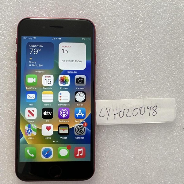 Apple iPhone SE 3rd Gen 2022 - Cricket, 128 GB, Red, A2595