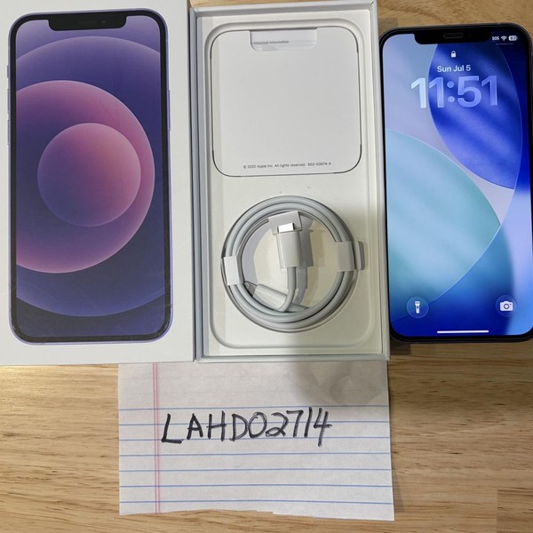 Apple iPhone 12 - Unlocked, 64 GB, Purple, A2172