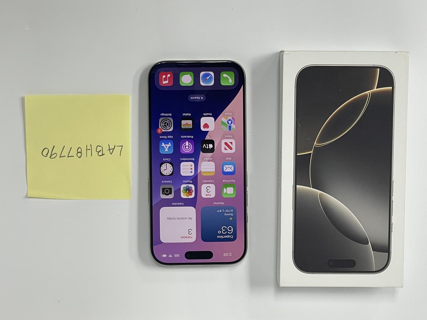 Apple iPhone 16 Pro - Verizon, 256GB, Natural, A3083 - LABH87790