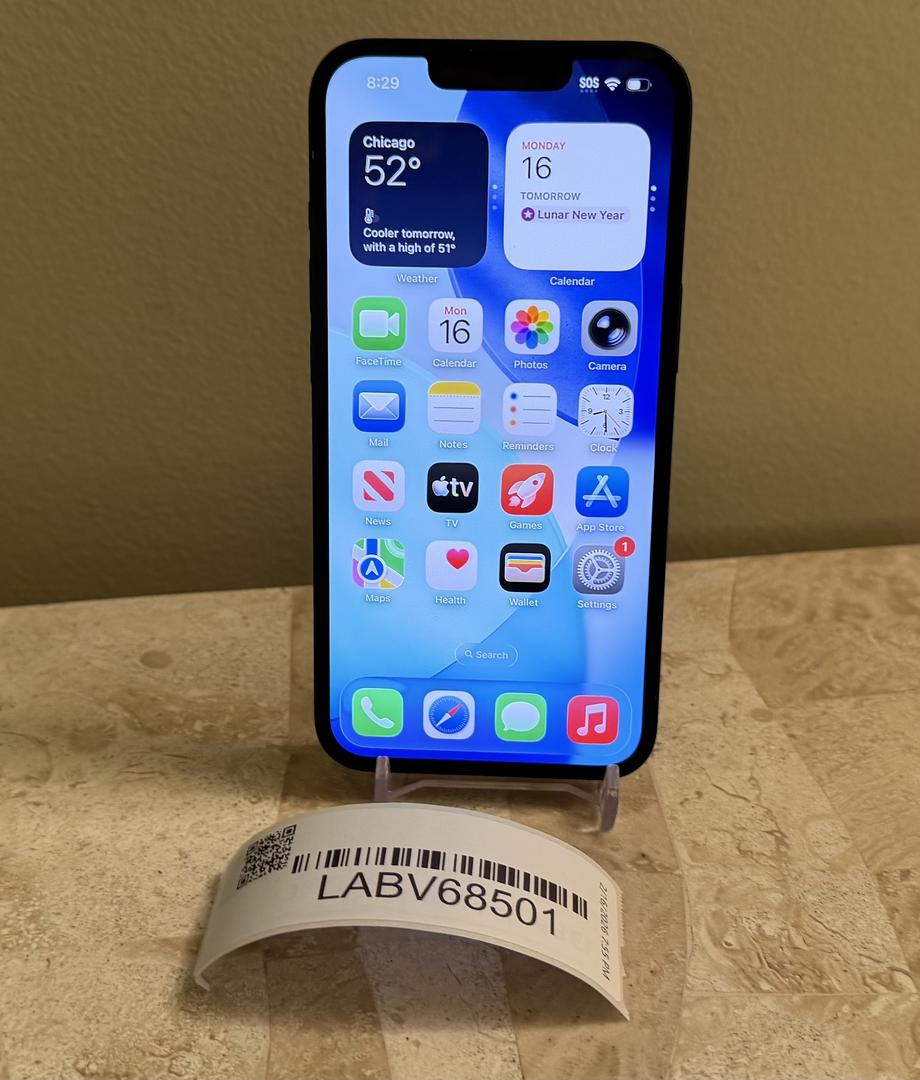 Apple iPhone 13 - Unlocked, 128GB, Midnight, A2482 - LABV68501