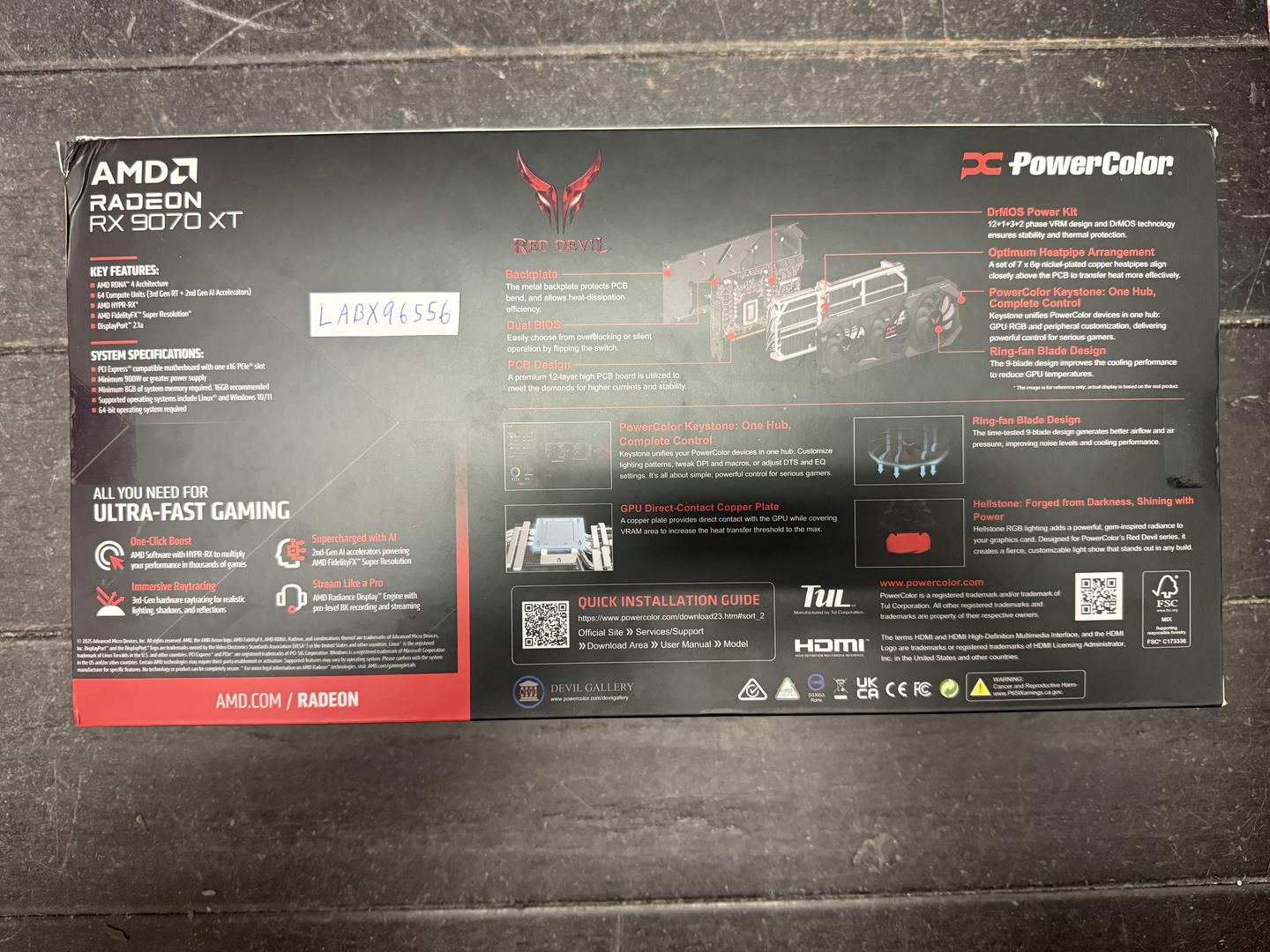 PowerColor Radeon RX 9070 XT - RX9070XT 16G-E/OC, Red Devil