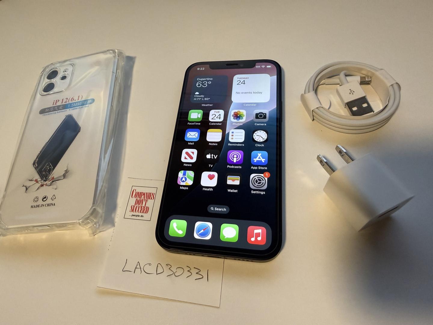 Apple iPhone 12 - Unlocked, 64GB, Black, A2172 - LACD30331 - Swappa