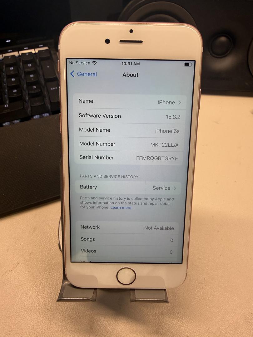 Apple iPhone 6S - Unlocked, 64GB, Rose Gold, A1688 - LACG28760