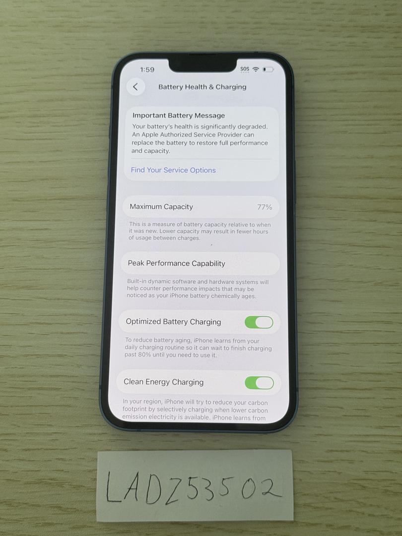 Apple iPhone 13 - Unlocked, 128GB, Blue, A2482 - LADZ53502 - Swappa