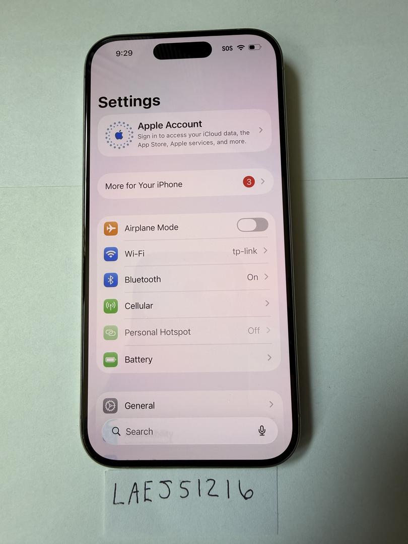 Apple iPhone 15 Pro - Unlocked, 256GB, Natural, A2848 - LAEJ51216