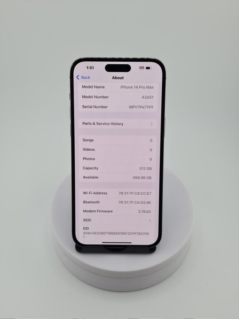 Apple iPhone 14 Pro Max - Unlocked, 512GB, Purple, A2651