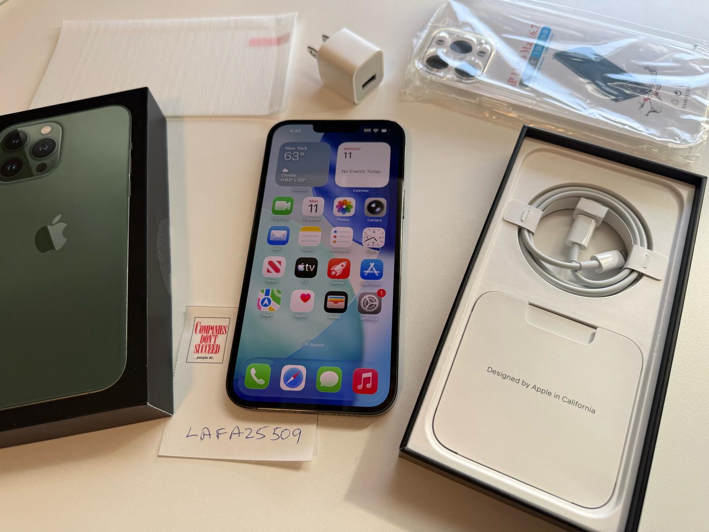 Apple iPhone 13 Pro Max - Unlocked, 128GB, Green, A2484
