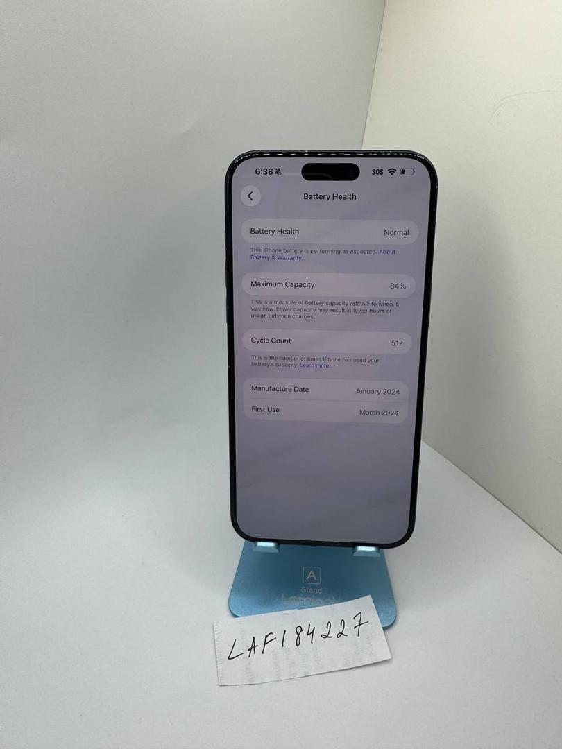 Apple iPhone 15 Pro Max - Unlocked, 512GB, Blue, A2849 - LAFI84227