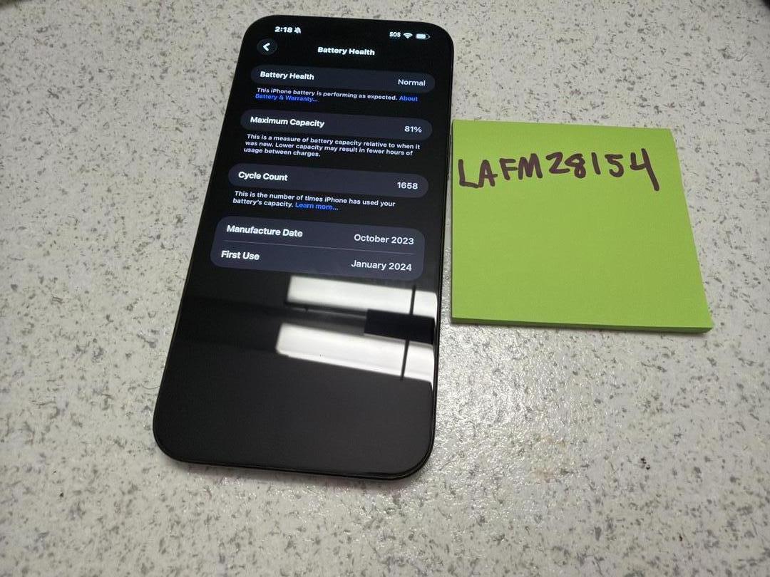Apple iPhone 15 Pro Max - Unlocked, 1TB, Blue, A2849 - LAFM28154
