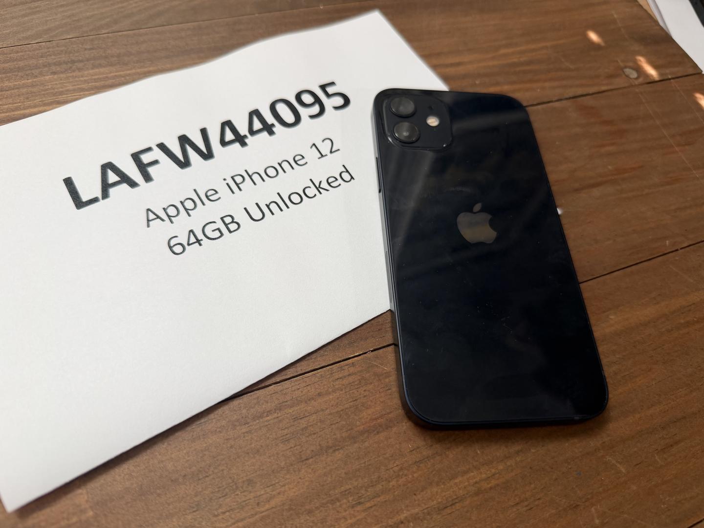 Apple iPhone 12 - Unlocked, 64GB, Black, A2172 - LAFW44095 - Swappa