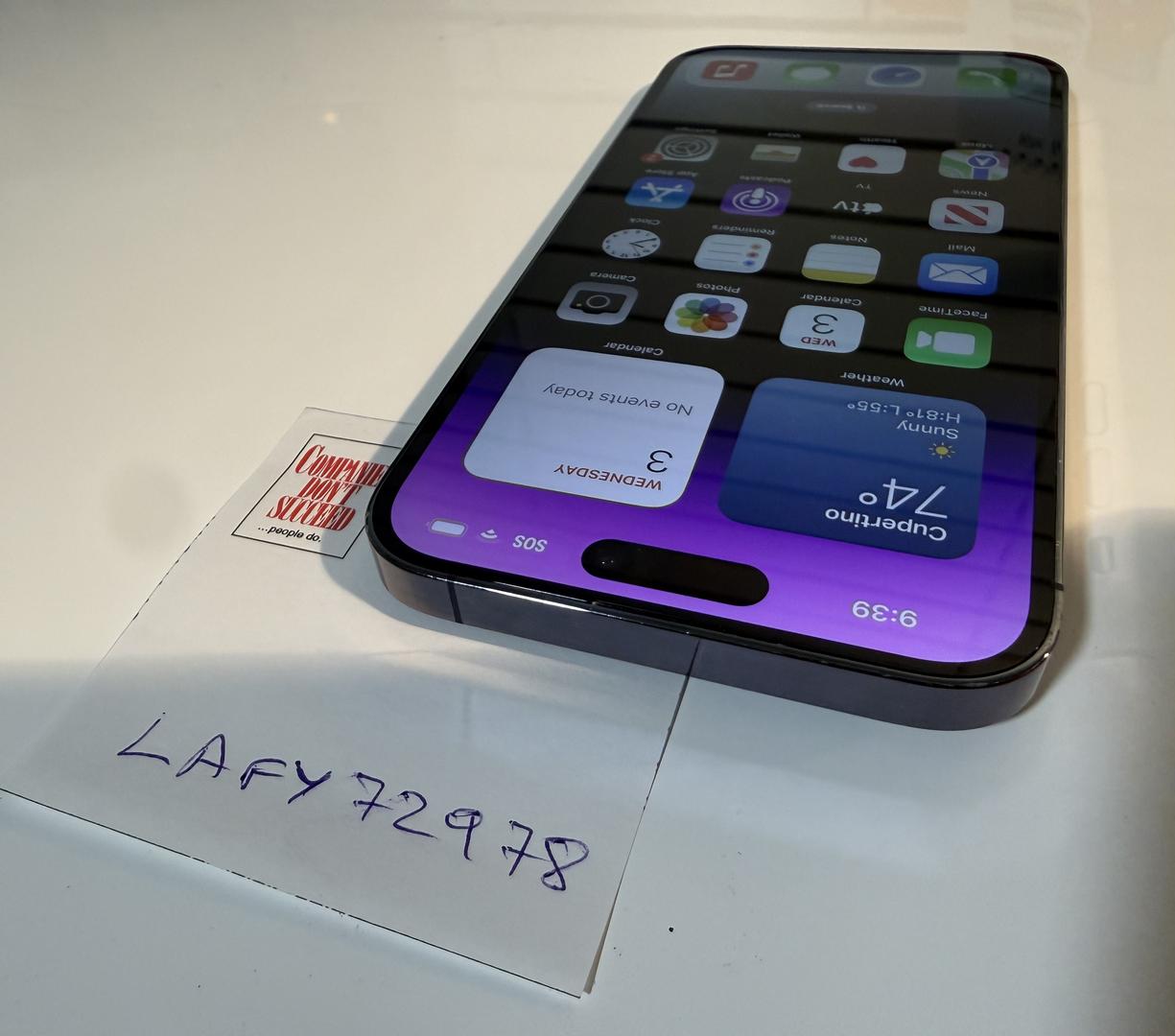Apple iPhone 14 Pro Max - Unlocked, 128GB, Purple, A2651
