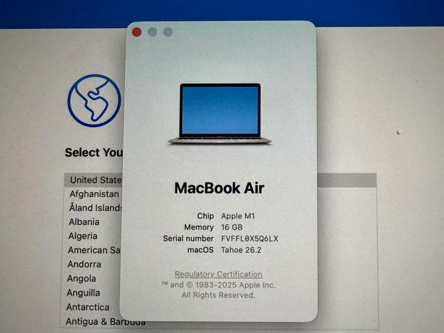 MacBook Air 2020 - 13" - 2 TB, Gris, 16 GB, Apple M1 5