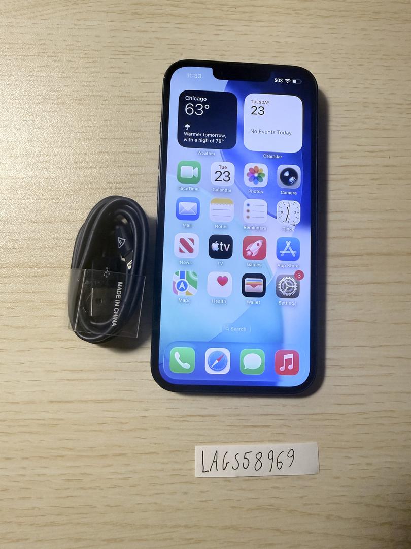 Apple iPhone 14 - Unlocked, 128GB, Midnight, A2649 - LAGS58969