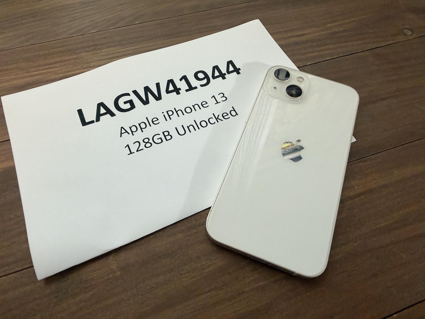 Apple iPhone 13 - Unlocked, 128GB, Starlight, A2482 - LAGW41944