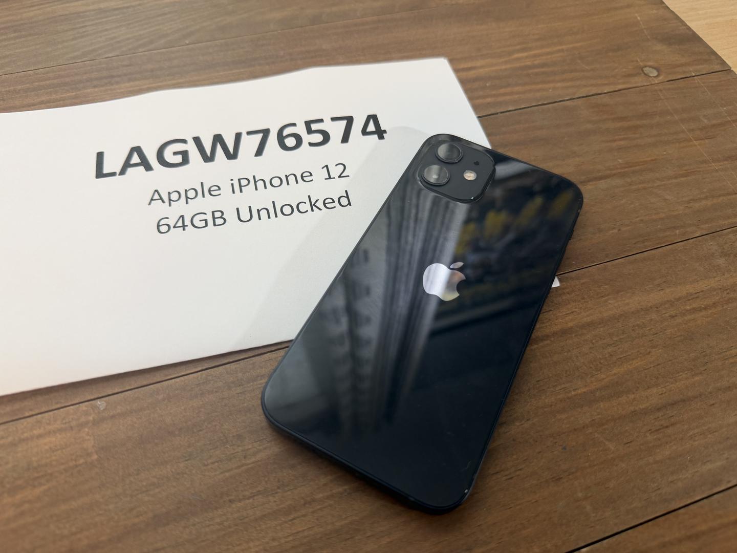 Apple iPhone 12 - Unlocked, 64GB, Black, A2172 - LAGW76574 - Swappa