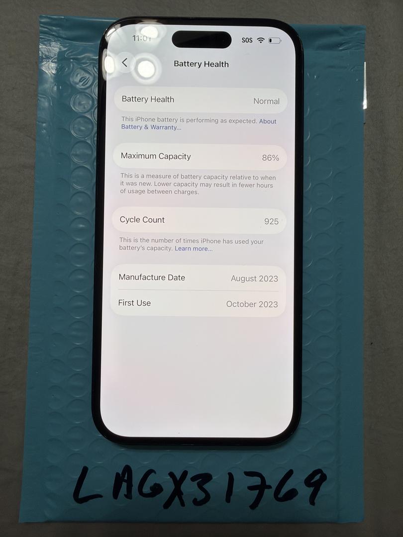 Apple iPhone 15 - Unlocked, 128GB, Black, A2846 - LAGX31769 - Swappa