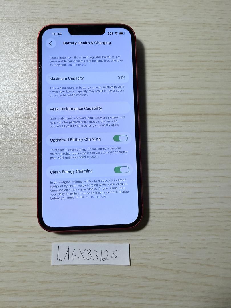 Apple iPhone 14 - Unlocked, 128GB, Red, A2649 - LAGX33125 - Swappa