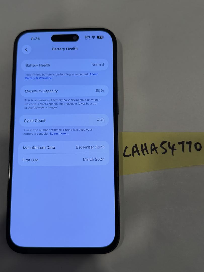 Apple iPhone 15 Pro Max - Unlocked, 256GB, Blue, A2849 - LAHA54770