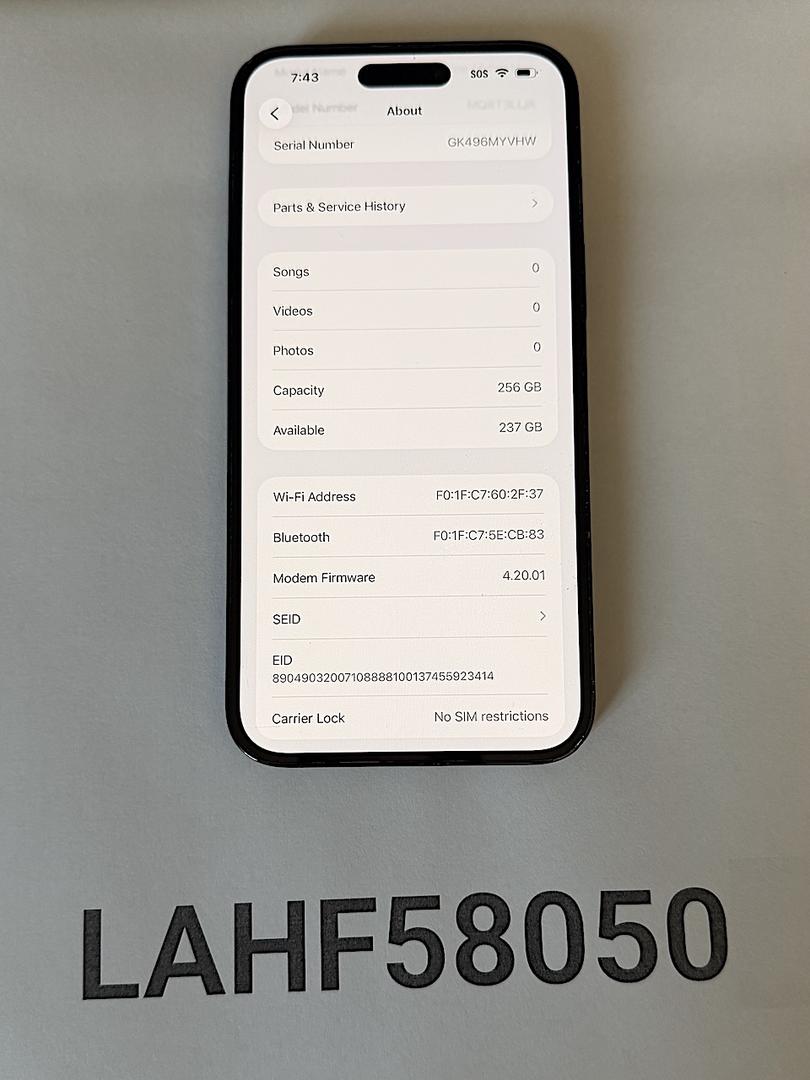 Apple iPhone 14 Pro GB不明 Apple iPhone 14 Pro Max - Unlocked, 256GB, Black, A2651
