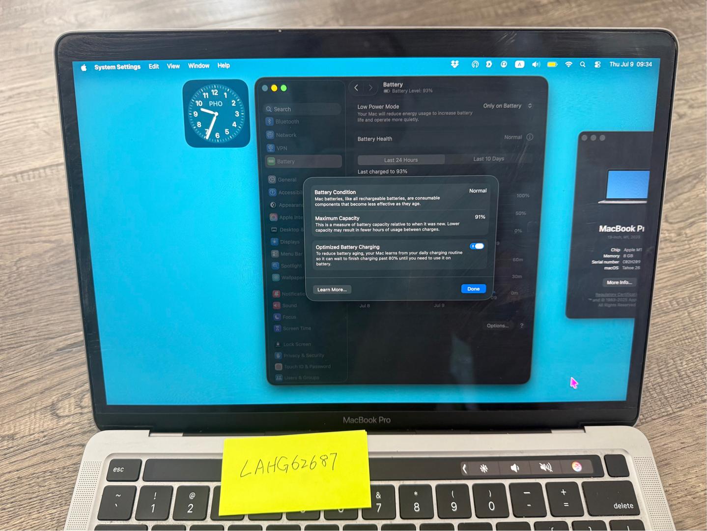 MacBook Pro 2020 - 13" - 256 GB, Gris, 8 GB, Apple M1 7