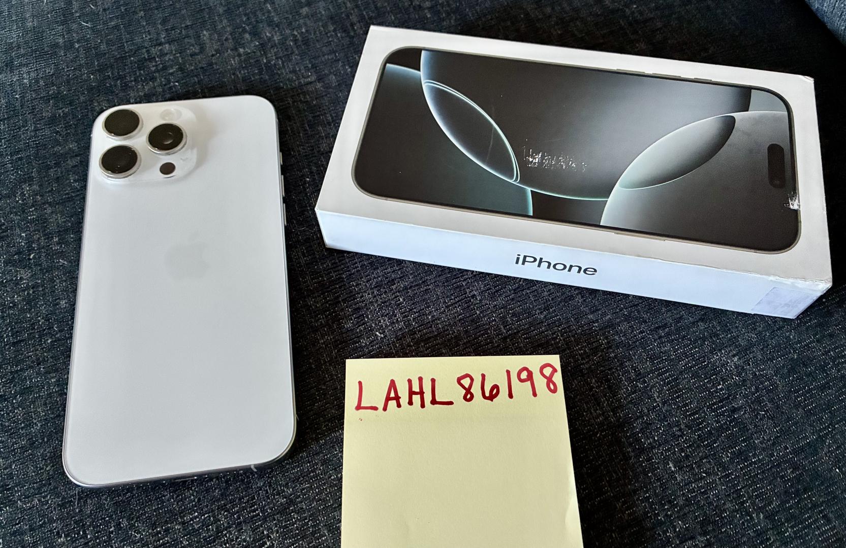Apple iPhone 16 Pro Max - Unlocked, 256GB, White, A3084