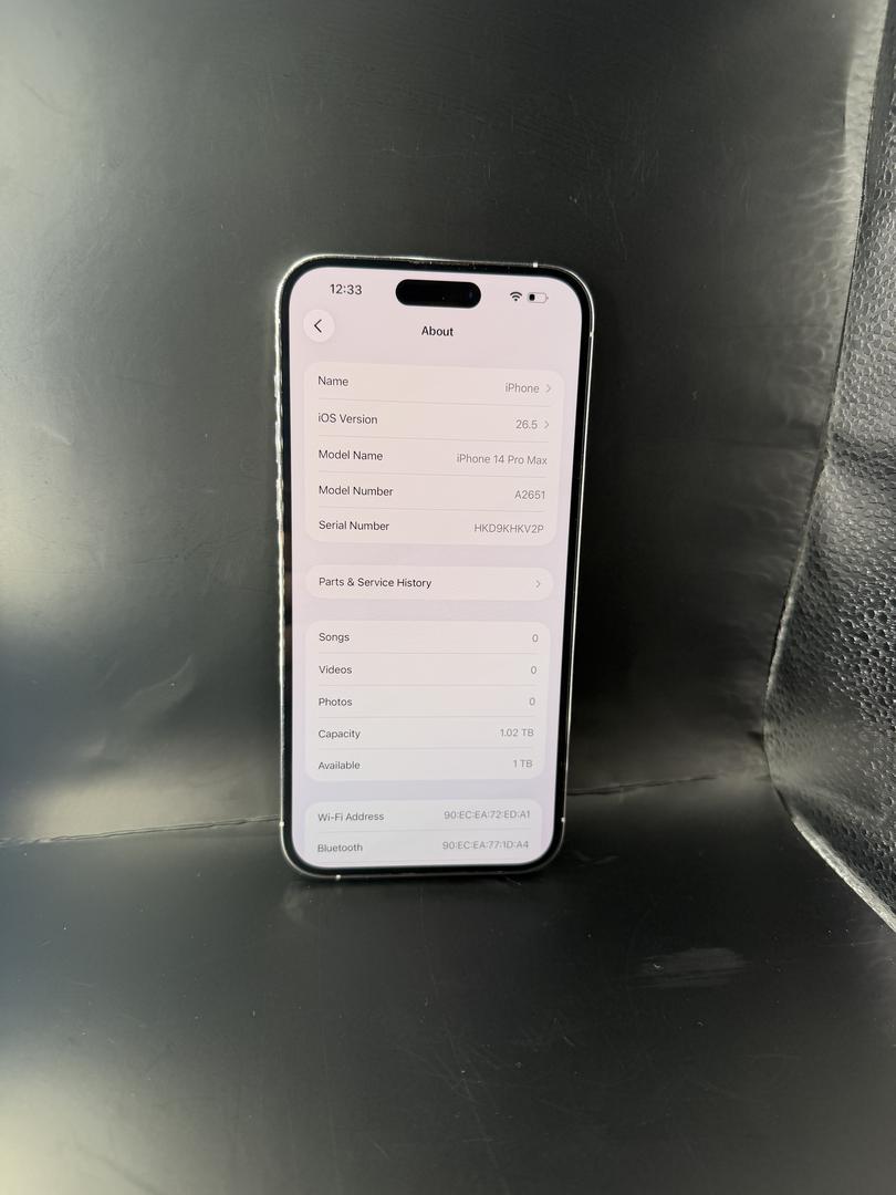 Apple iPhone 14 Pro Max - Unlocked, 1TB, Silver, A2651 - LAHO39486