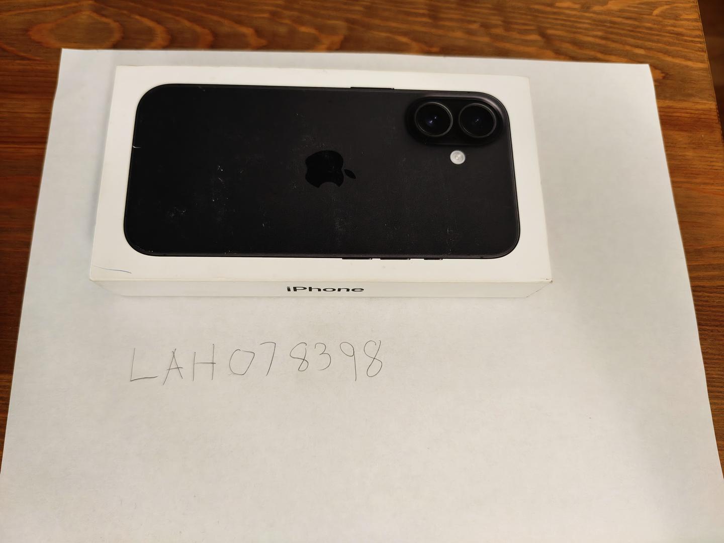 Apple iPhone 16 - Unlocked Non-US, 128GB, Black, A3286 - LAHO78398