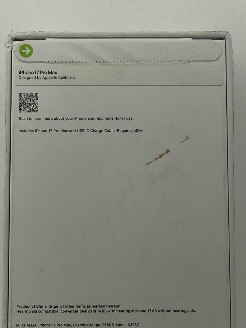 Apple iPhone 17 Pro Max - Unlocked, 256GB, Cosmic Orange, A3257