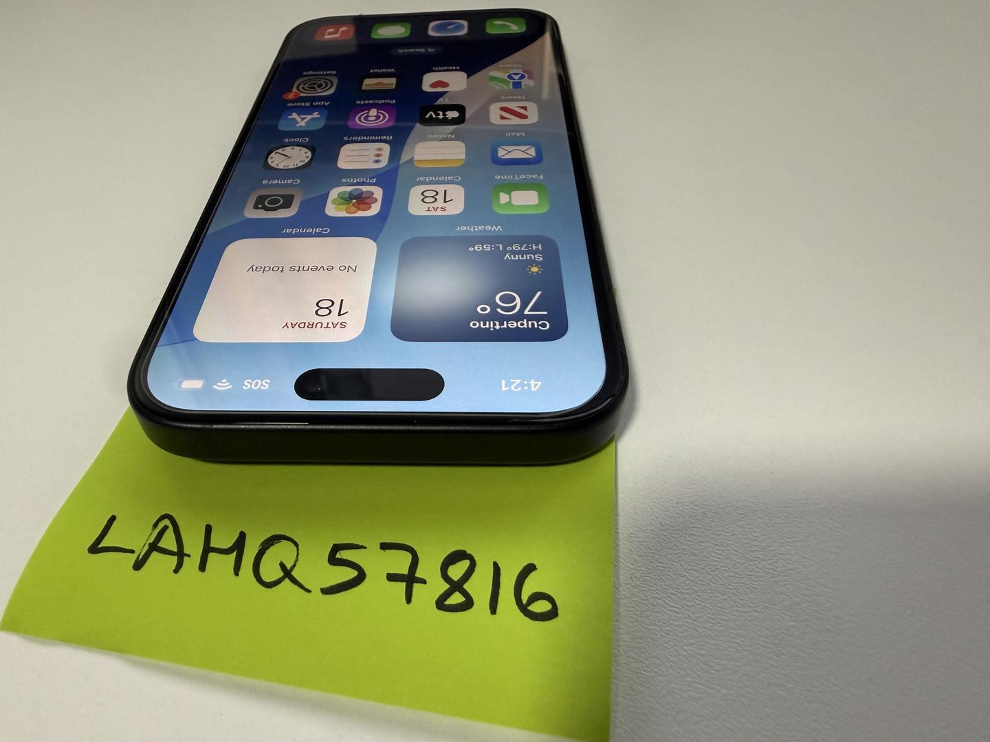 Apple iPhone 15 - Unlocked, 128GB, Black, A2846 - LAHQ57816 - Swappa