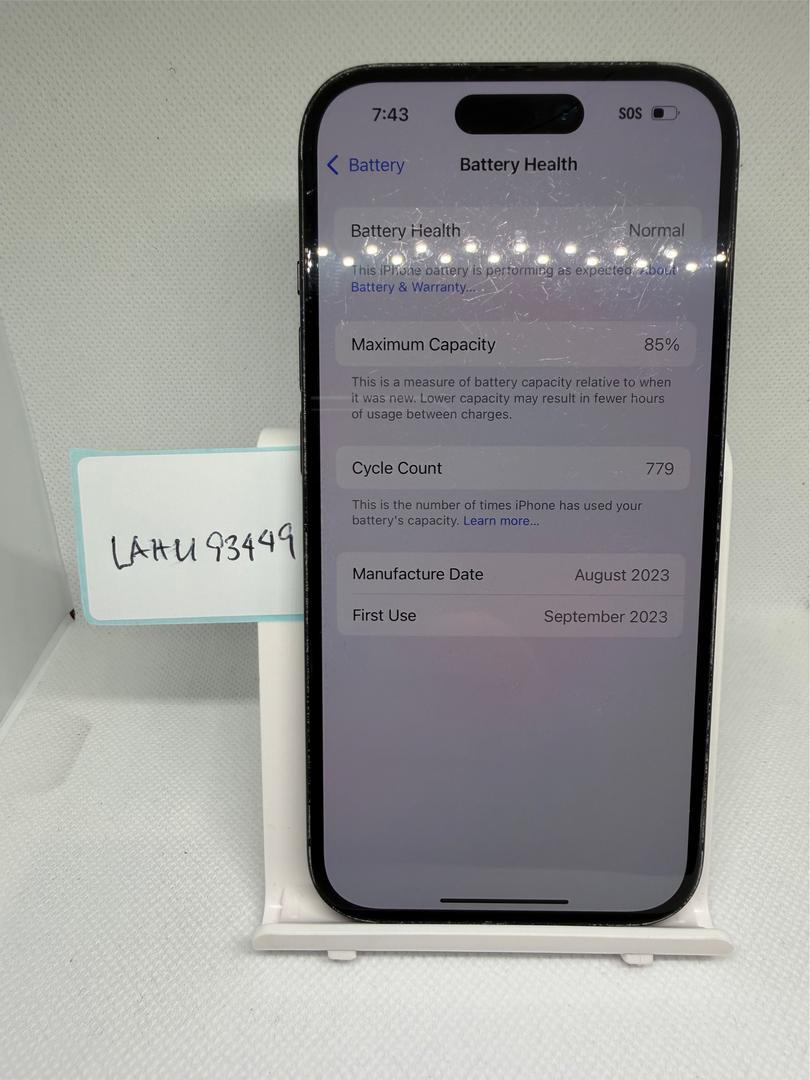 Apple iPhone 15 - Unlocked, 128GB, Black, A2846 - LAHU93449 - Swappa