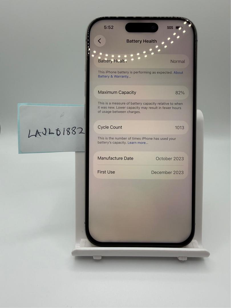 Apple iPhone 15 Pro - Unlocked, 256GB, Natural, A2848 - LAJL01882