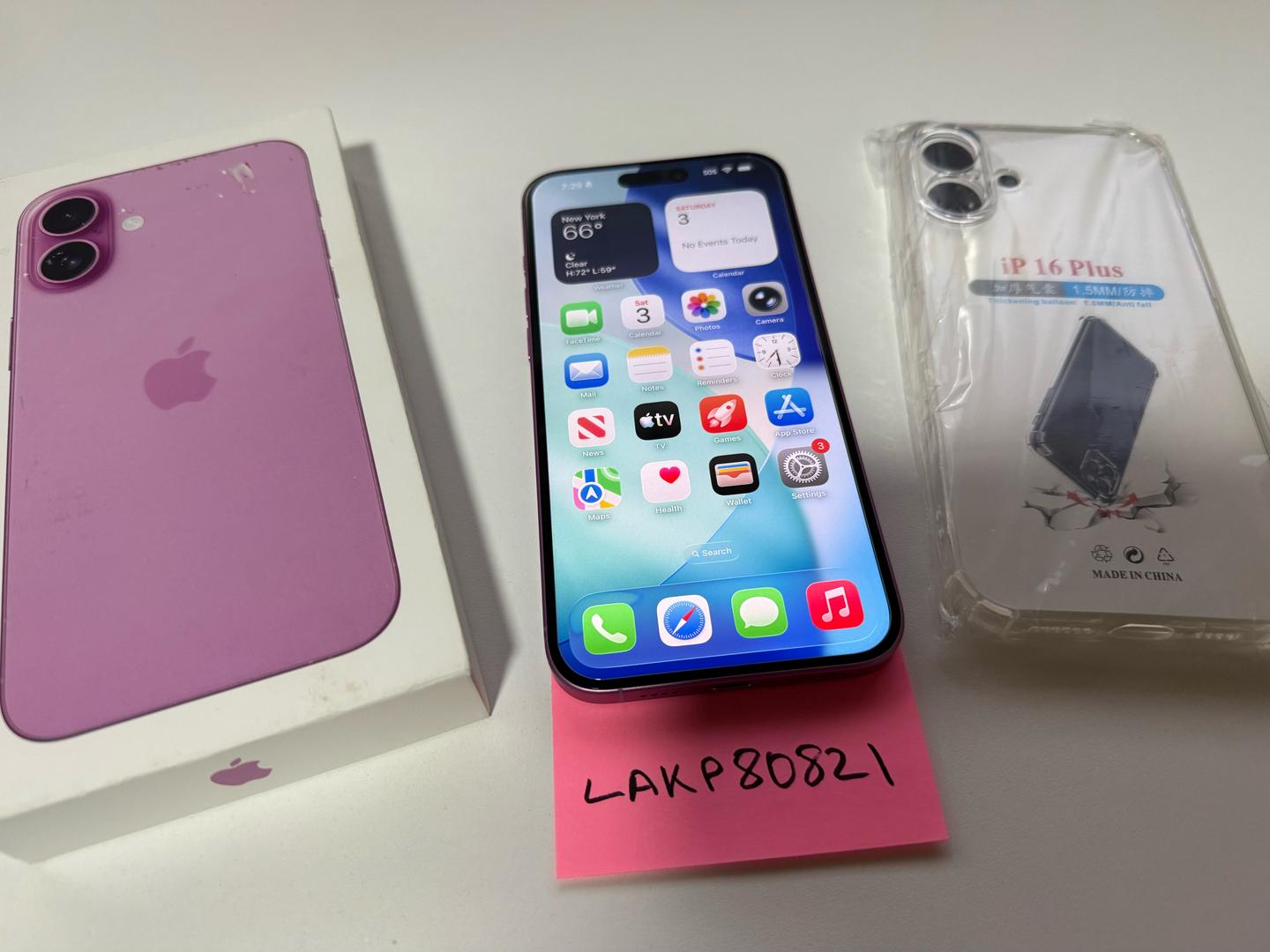 Apple iPhone 16 Plus - Unlocked, 128GB, Pink, A3082 - LAKP80821