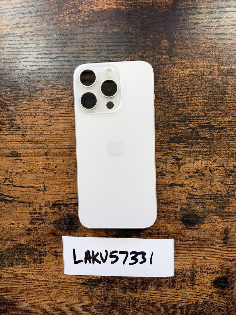 Apple iPhone 15 Pro - Unlocked, 128GB, White, A2848 - LAKU57331