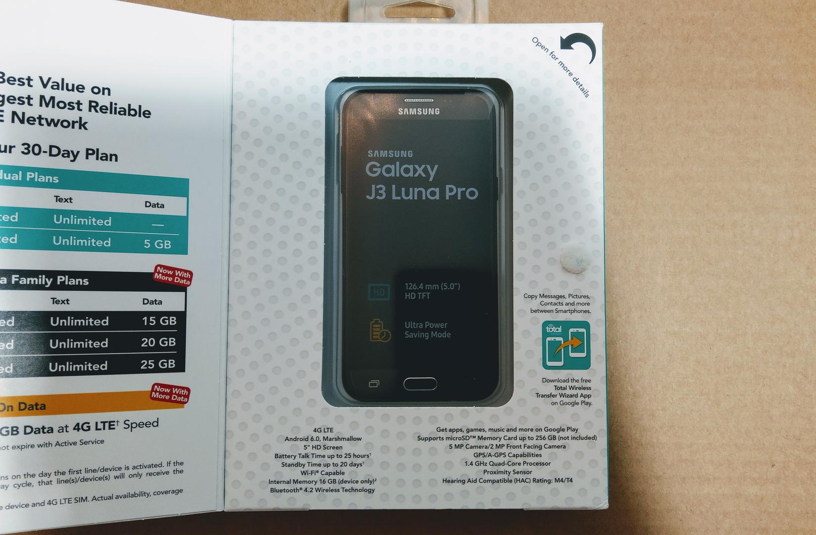 Samsung Galaxy J3 Luna Pro Total by Verizon, Black LRTF04433 Swappa