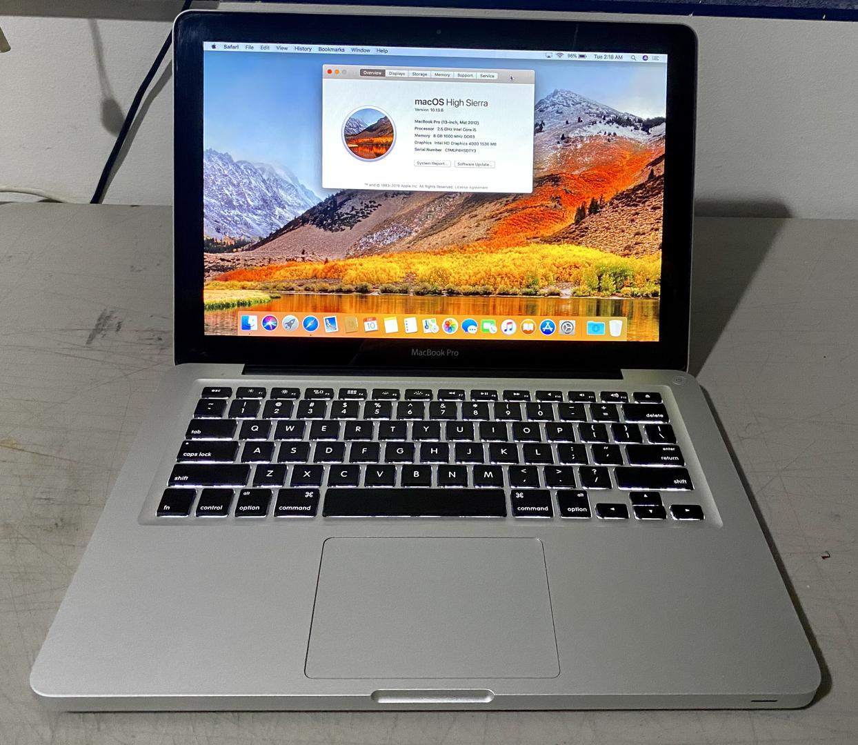 MacBook Pro 2012 (Unibody) 13" Silver, 512GB, 8GB LTNE04116 Swappa