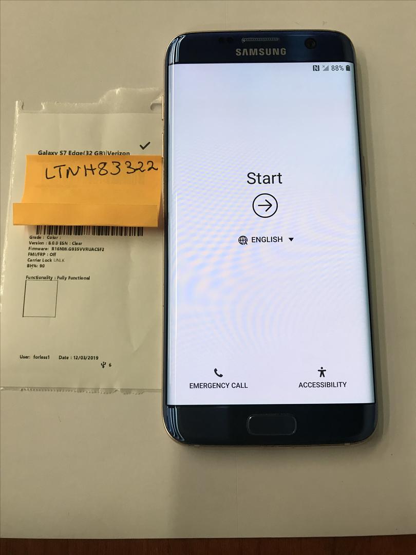 Samsung Galaxy S7 Edge Verizon, Blue, 32GB, SMG935V LTNH83322 Swappa