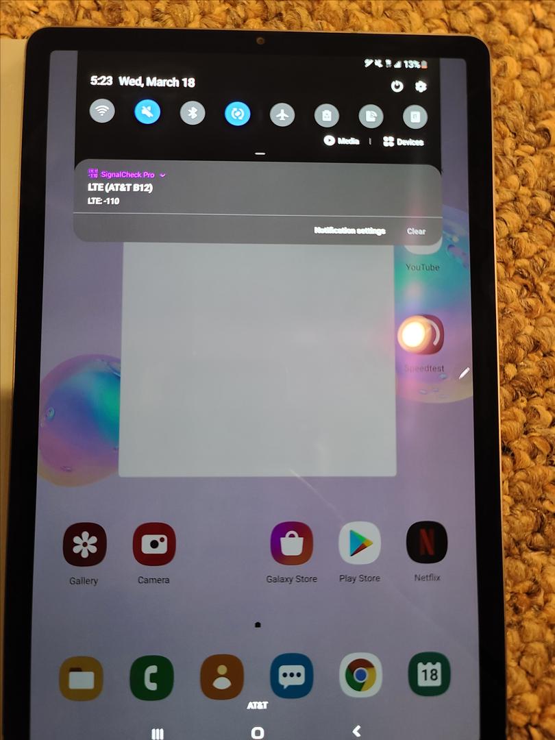 Samsung Galaxy Tab S6 TMobile, Gray, 128GB, 6GB, SMT867U LUCZ20866 Swappa