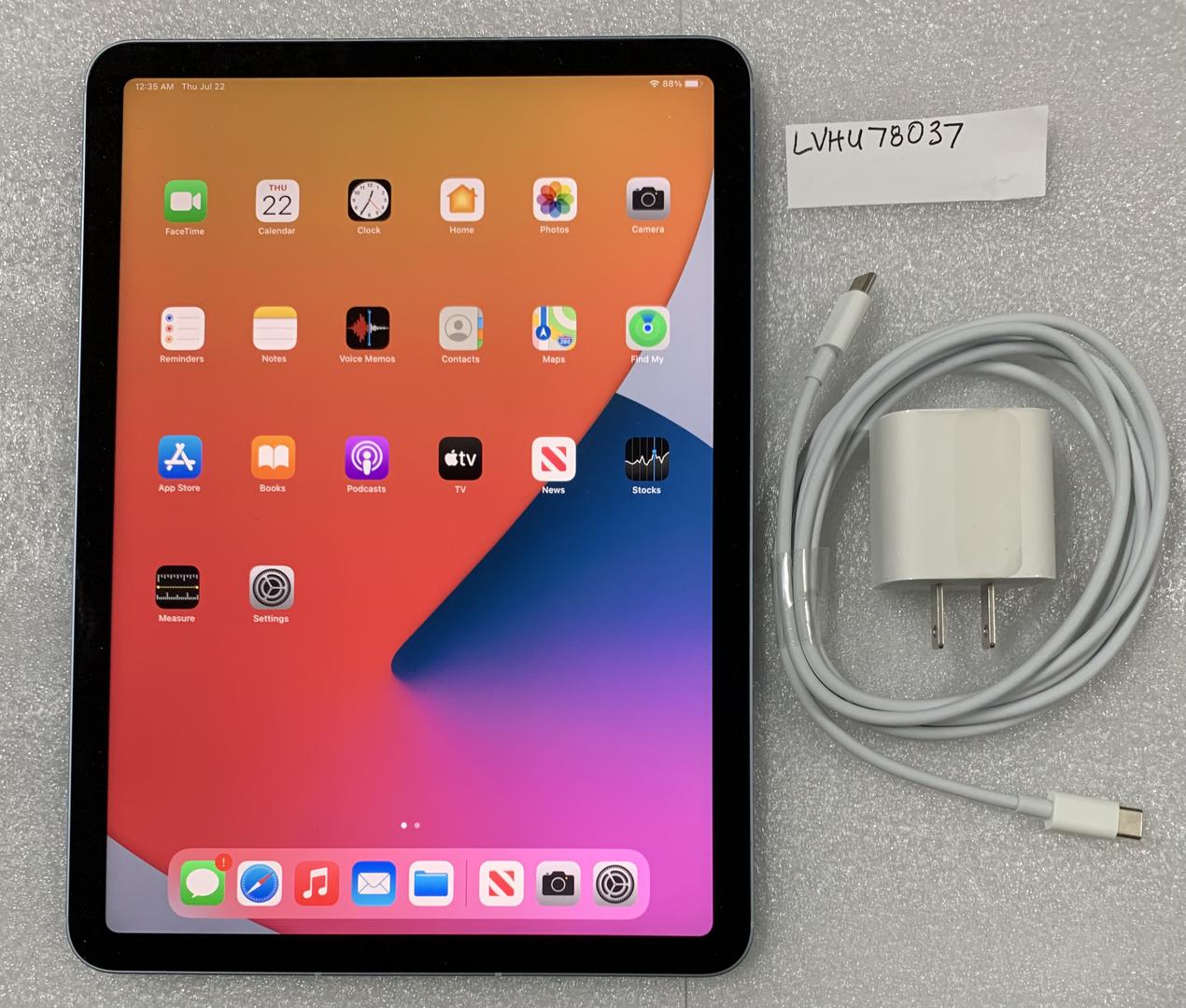 Apple iPad Air 4th Gen - Unlocked, Sky Blue, 64GB, A2324 - LVHU78037 ...